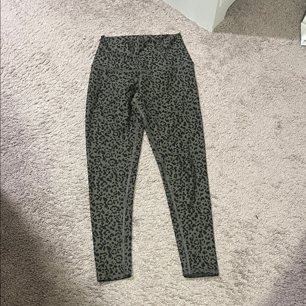 Evolution and Creation Leopard Print Leggings - Black and Gray